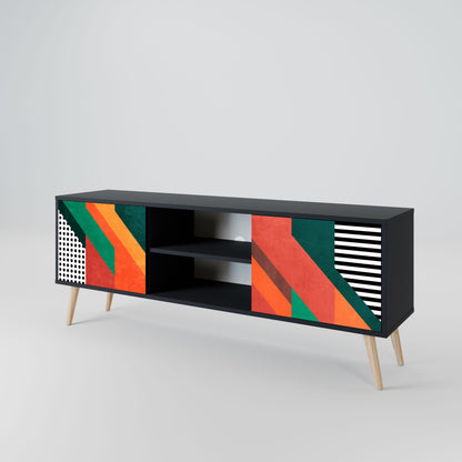 MAKESHIFT ARTISTRY 2-Door TV Stand in Black Finish