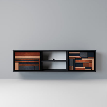 INTREPID FORMATION 2-Door TV Stand in Black Finish