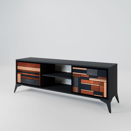 INTREPID FORMATION 2-Door TV Stand in Black Finish