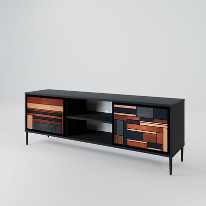 INTREPID FORMATION 2-Door TV Stand in Black Finish