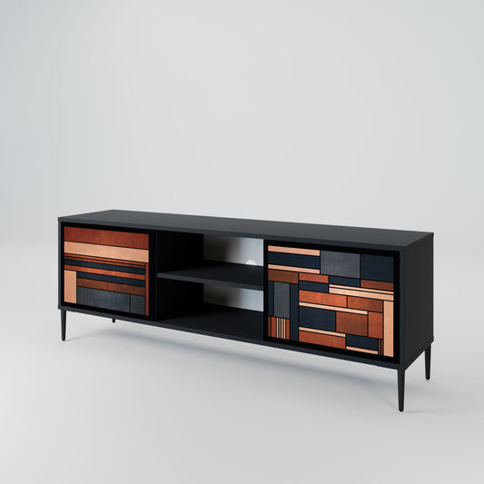 INTREPID FORMATION 2-Door TV Stand in Black Finish