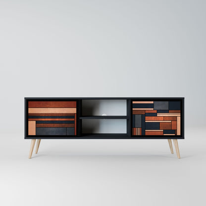 INTREPID FORMATION 2-Door TV Stand in Black Finish