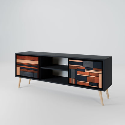 INTREPID FORMATION 2-Door TV Stand in Black Finish