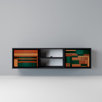 EARTHY FIGURES Mobile TV a 2 Ante in Finitura Nera