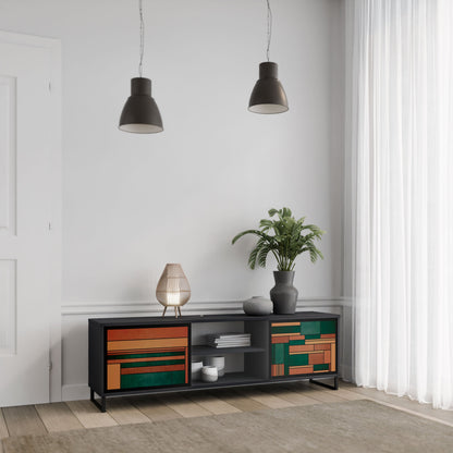 EARTHY FIGURES Mobile TV a 2 ante con finitura nera