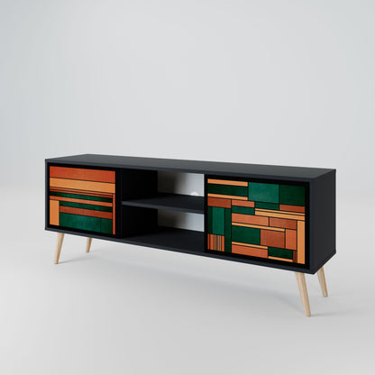 EARTHY FIGURES Mobile TV a 2 ante con finitura nera