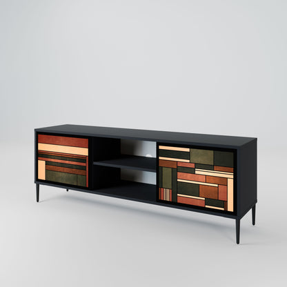 FIGURES OF NATURE 2-Door TV Stand in Black Finish