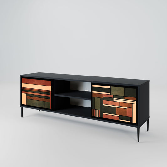 FIGURES OF NATURE 2-Door TV Stand in Black Finish