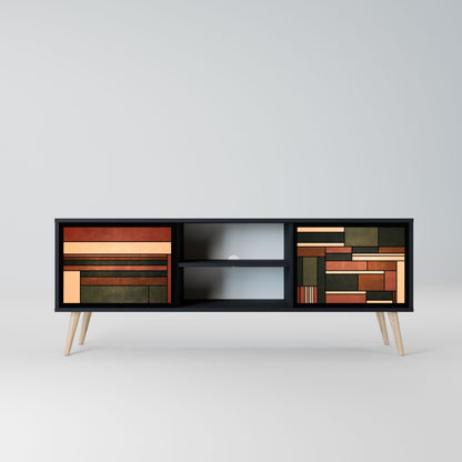 FIGURES OF NATURE 2-Door TV Stand in Black Finish
