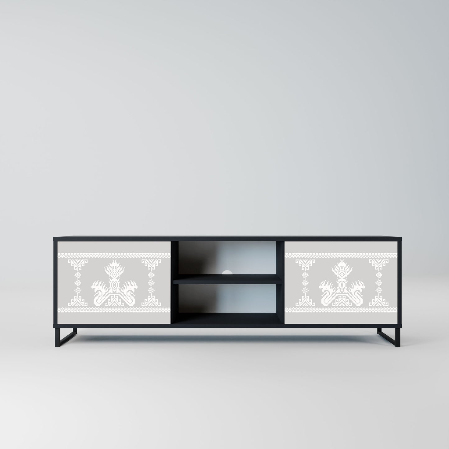 Mobile TV THAI GRAY a 2 ante con finitura nera