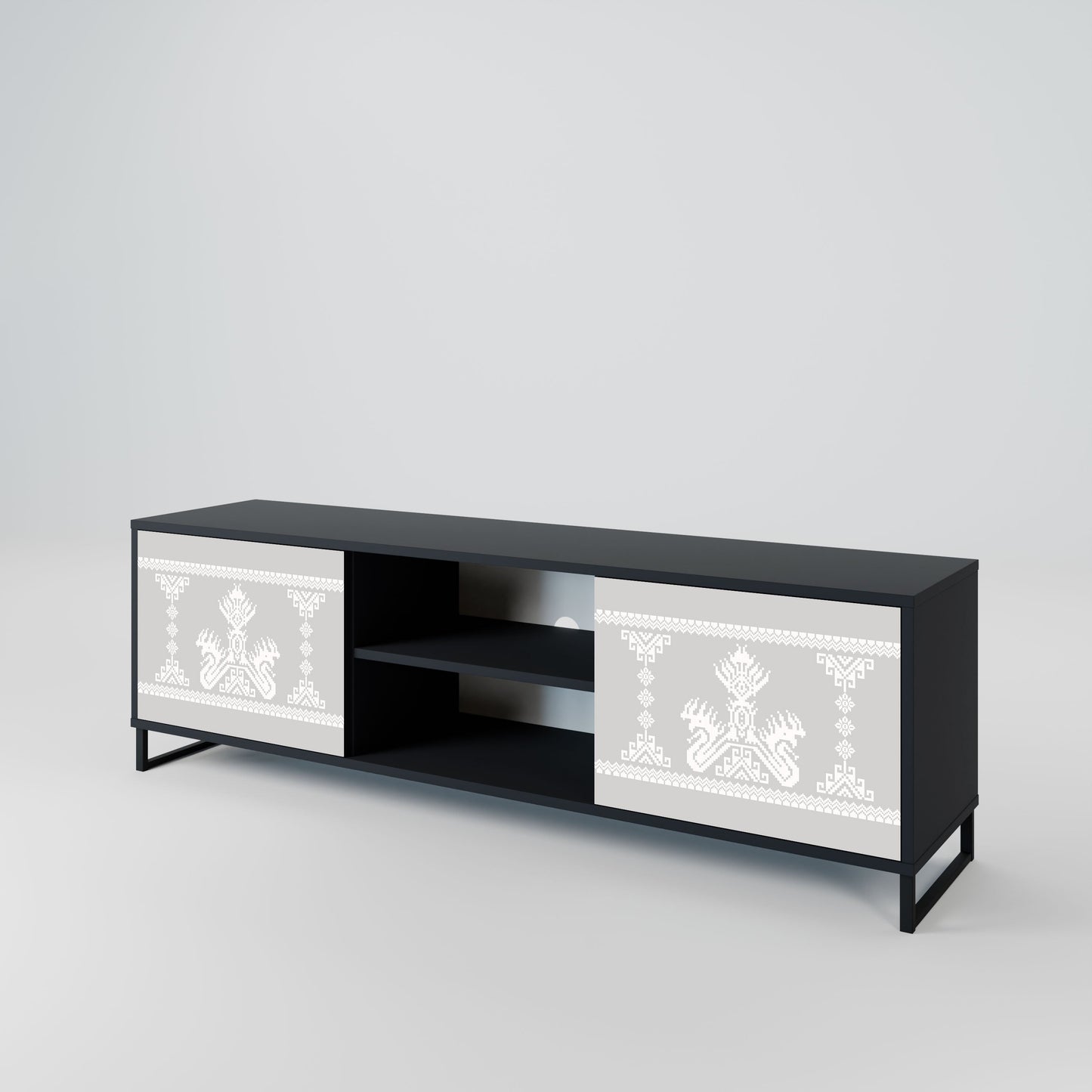 Mobile TV THAI GRAY a 2 ante con finitura nera