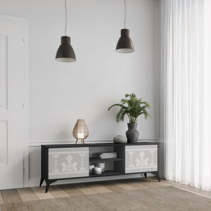 Mobile TV THAI GRAY a 2 ante con finitura nera