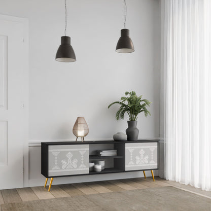 Mobile TV THAI GRAY a 2 ante con finitura nera