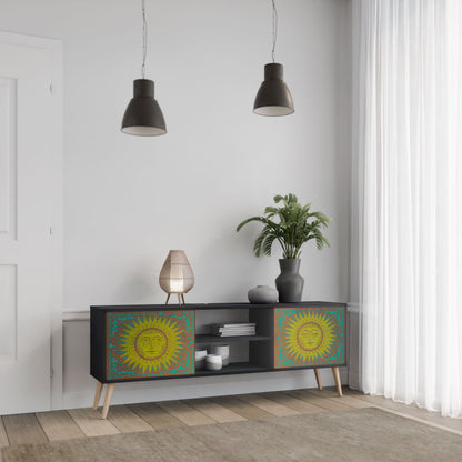 SUNSHINE EULOGY 2-Door TV Stand in Black Finish