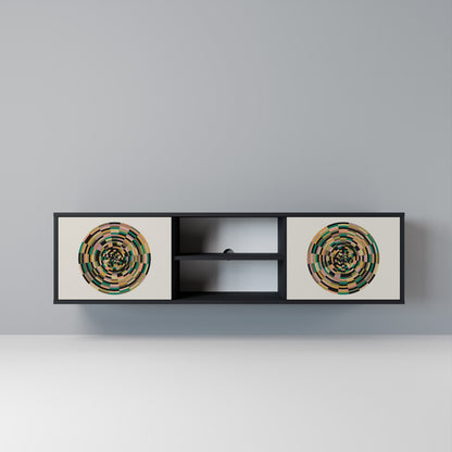 GREEN CIRCLES Mobile TV a 2 Ante in Finitura Nera