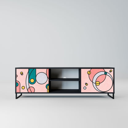 GOSSAMER ECHOES 2-Door TV Stand in Black Finish