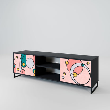 GOSSAMER ECHOES 2-Door TV Stand in Black Finish