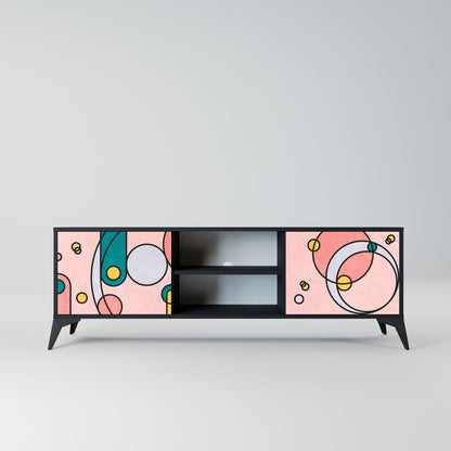 GOSSAMER ECHOES 2-Door TV Stand in Black Finish