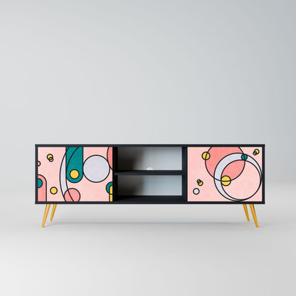 GOSSAMER ECHOES 2-Door TV Stand in Black Finish
