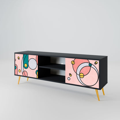 GOSSAMER ECHOES 2-Door TV Stand in Black Finish