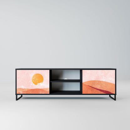 LUMINOUS SUNLIGHT 2-Door TV Stand in Black Finish