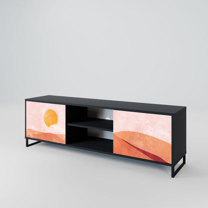 LUMINOUS SUNLIGHT 2-Door TV Stand in Black Finish