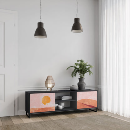 LUMINOUS SUNLIGHT 2-Door TV Stand in Black Finish