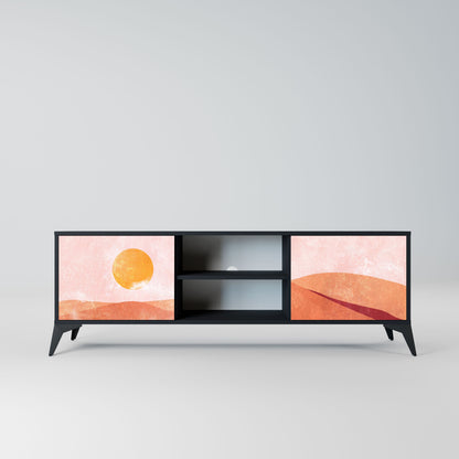LUMINOUS SUNLIGHT 2-Door TV Stand in Black Finish
