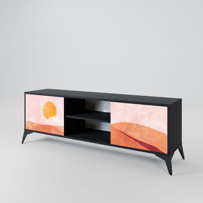 LUMINOUS SUNLIGHT 2-Door TV Stand in Black Finish