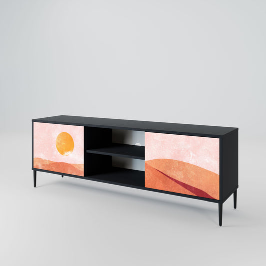 LUMINOUS SUNLIGHT 2-Door TV Stand in Black Finish