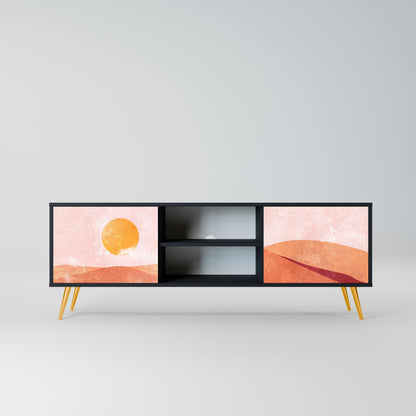LUMINOUS SUNLIGHT 2-Door TV Stand in Black Finish