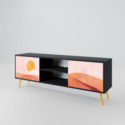 LUMINOUS SUNLIGHT 2-Door TV Stand in Black Finish
