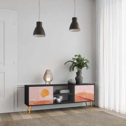 LUMINOUS SUNLIGHT 2-Door TV Stand in Black Finish