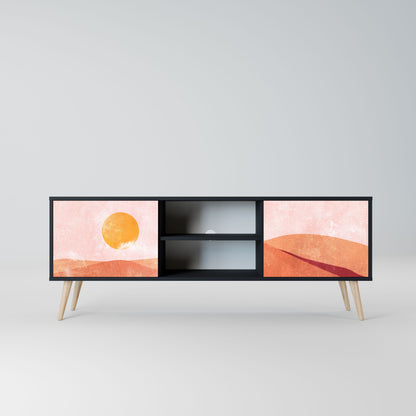 LUMINOUS SUNLIGHT 2-Door TV Stand in Black Finish