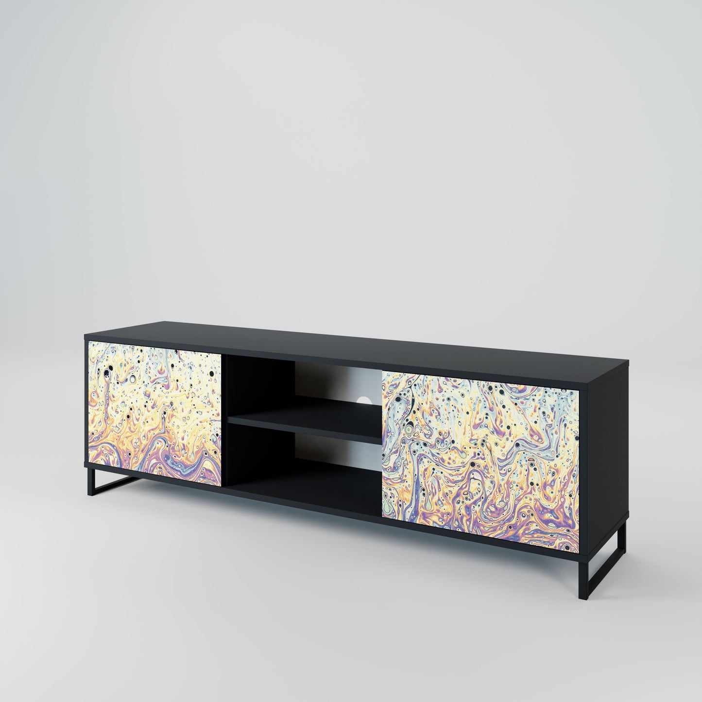 MOSAIC OF COLORS 2-Door TV Stand in Black Finish