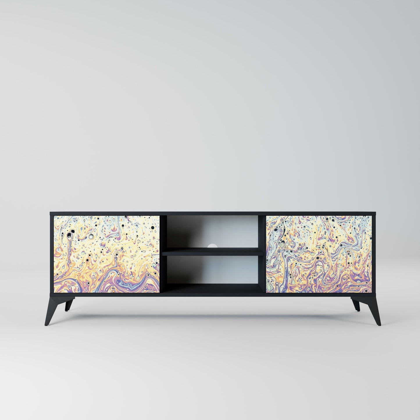 MOSAIC OF COLORS 2-Door TV Stand in Black Finish