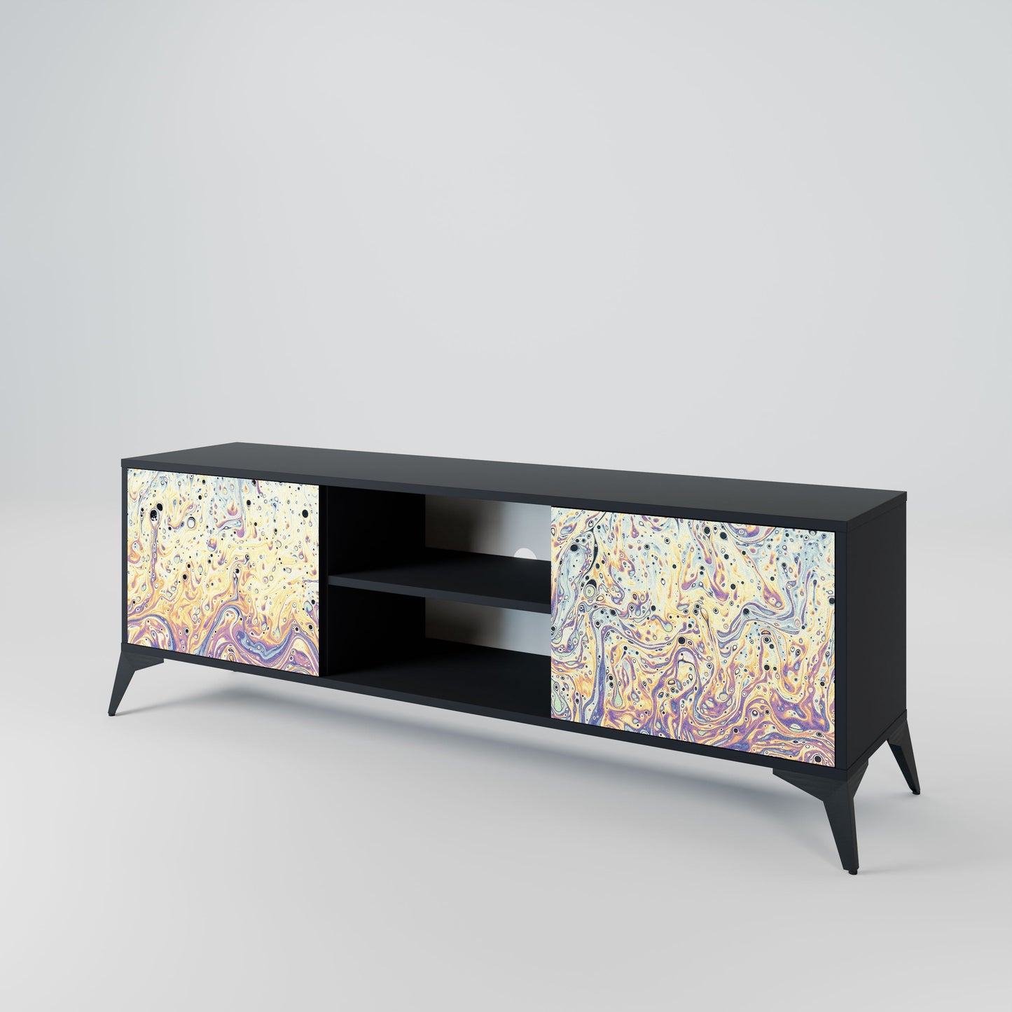 MOSAIC OF COLORS 2-Door TV Stand in Black Finish