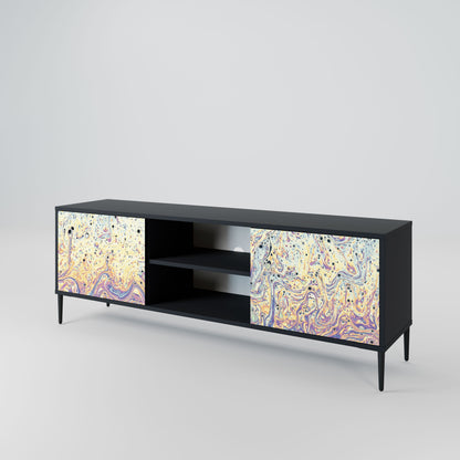 MOSAIC OF COLORS 2-Door TV Stand in Black Finish