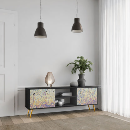 MOSAIC OF COLORS 2-Door TV Stand in Black Finish