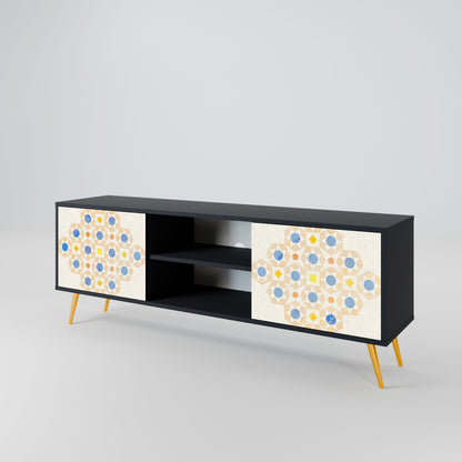 PATTERNED PRISM 2-Door TV Stand in Black Finish