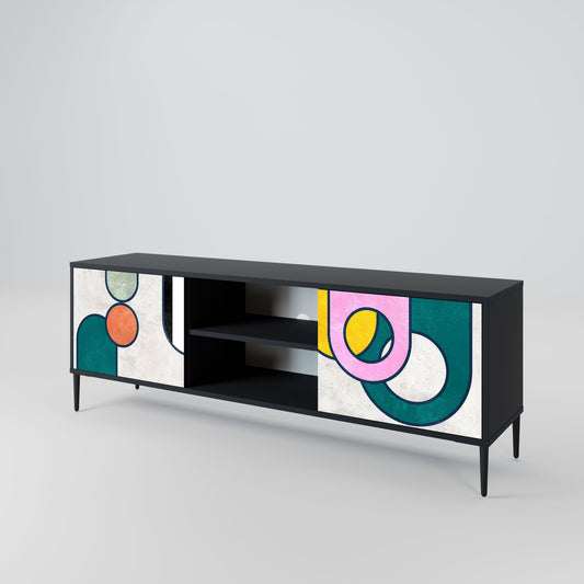 Mobile TV COOL STORY a 2 ante con finitura nera