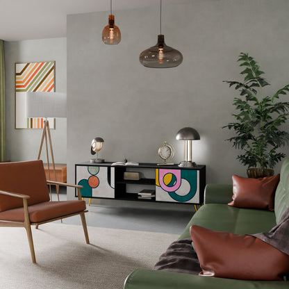 Mobile TV COOL STORY a 2 ante con finitura nera