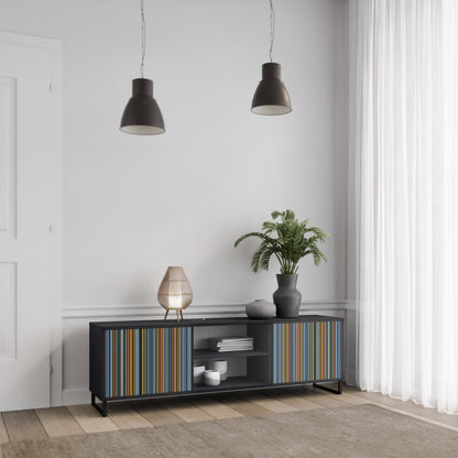 Mobile TV LINEOUT SPECTRUM a 2 ante con finitura nera