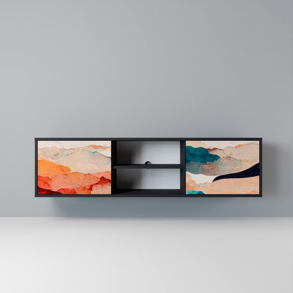 ABSTRACT LANDSCAPE Mobile TV a 2 Ante in Finitura Nera