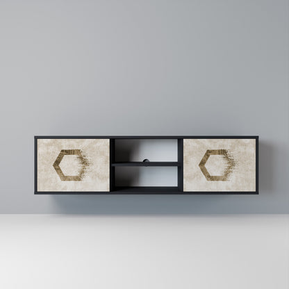 HEXAGONAL SHAPES Mobile TV a 2 Ante in Finitura Nera