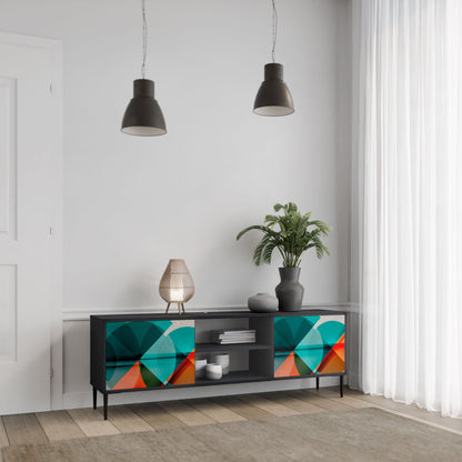 CIRCULAR RHAPSODY 2-Door TV Stand in Black Finish