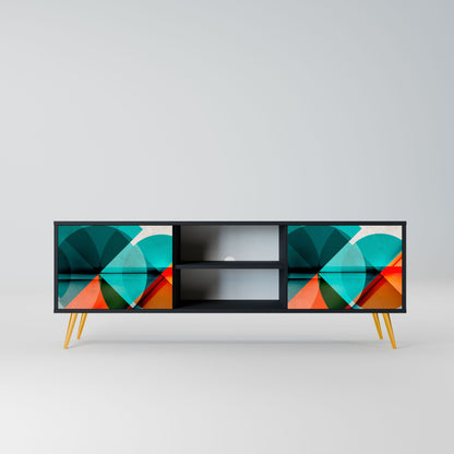 CIRCULAR RHAPSODY 2-Door TV Stand in Black Finish