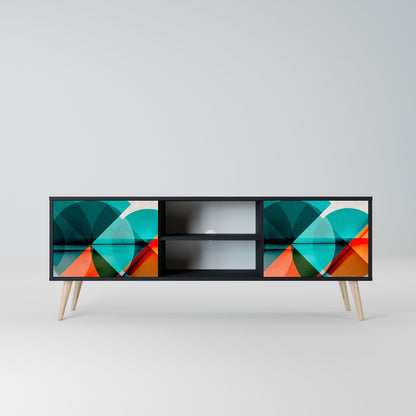 CIRCULAR RHAPSODY 2-Door TV Stand in Black Finish