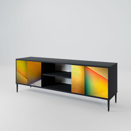 PIERCING SHARPNESS 2-Door TV Stand in Black Finish