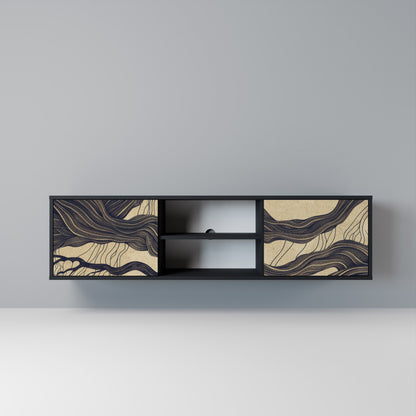 UNIFIED FRAGMENTS Mobile TV a 2 Ante in Finitura Nera